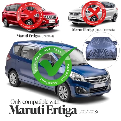 Image of Autofact Premium Car Cover for Ertiga 2012-2018 | All Weather Water-Resistant Full Body Car Cover | Light-Weight Triple-Stitched Outdoor Shield with UV Protection, Dustproof & Heat-Resistant