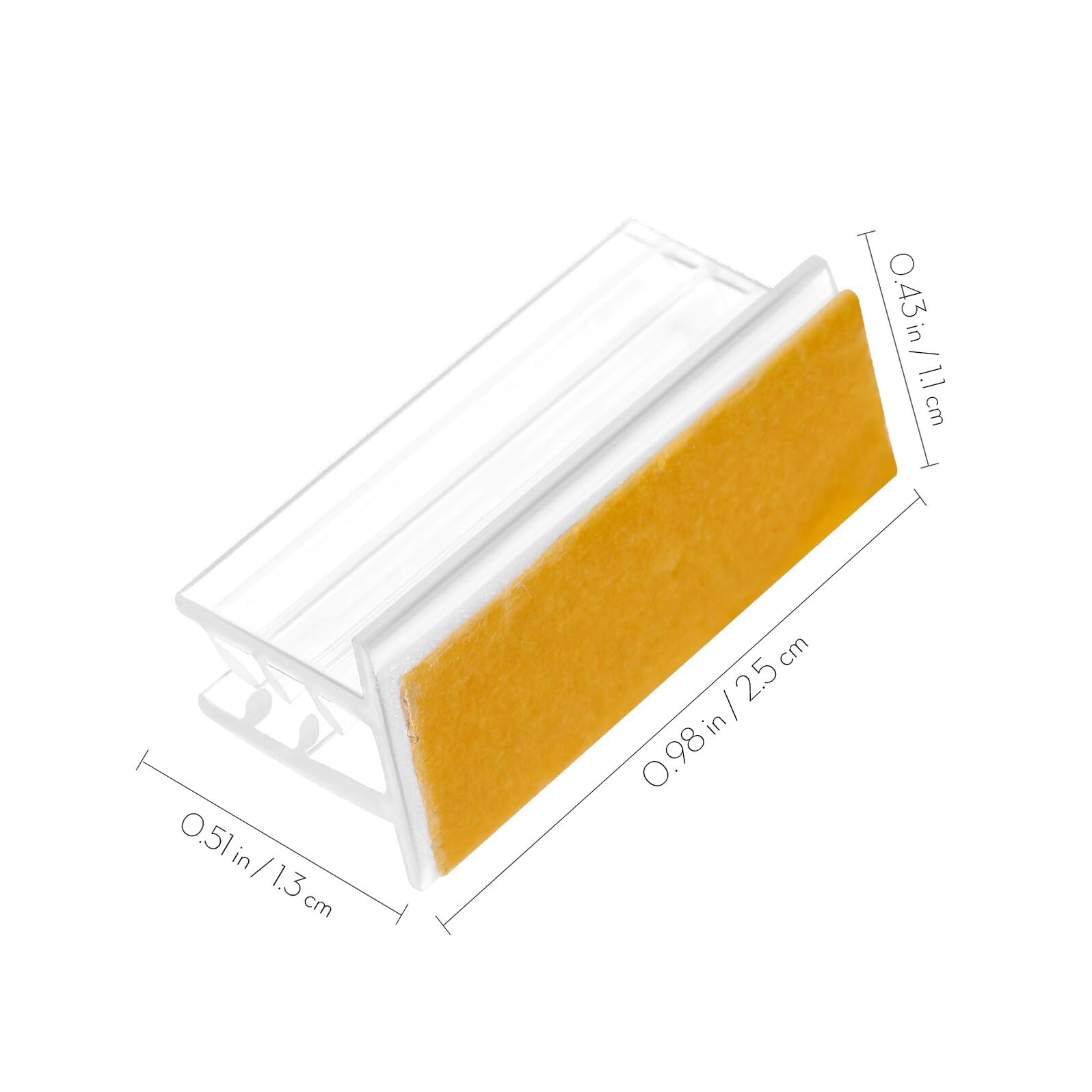 Healeved Portacartello in Acrilico 100 Pezzi Retro Autoadesivo, Clip Porta Etichette Facili da Usare per Esposizione da Tavolo Ufficio