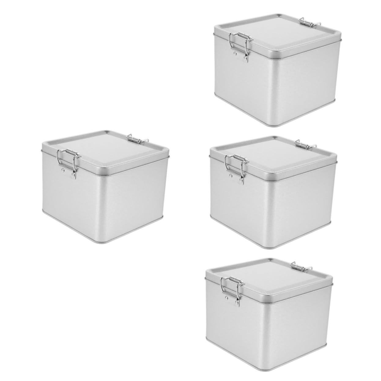 ABOOFAN Lot De 4 Boîtes À Bonbons En Fer Blanc Avec Couvercle Contenant Décoratif Pour Biscuits Thé Collations Pour La Maison