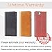 iPhone 8 Plus Case, iPhone 7 Plus Case -- iPulse Genuine Italian Full Grain Leather Handmade Flip Wallet Case For iPhone 7 Plus and iPhone 8 Plus ( 5.5 inches) For Women - Red