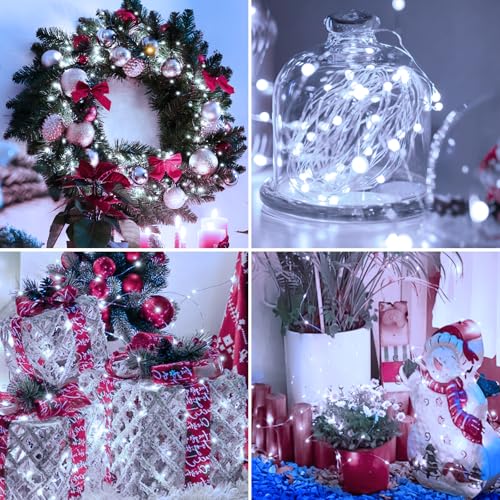 Image of 12 Pack Fairy Lights Battery Operated - 7ft 20 Led Twinkle Lights 3 Modes, Bulk Mini String Lights Waterproof for Mason Jars Vases DIY Party Wedding -Warm White & Cold White