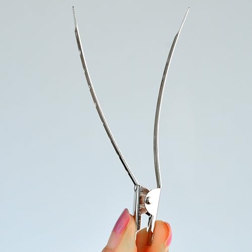 Miniatura 5 de 24 paquetes de pinzas de pato Bantoye de 35 pulgadas de metal a prueba de herrumbre con agujeros para peinar el cabello coloración del cabello plata