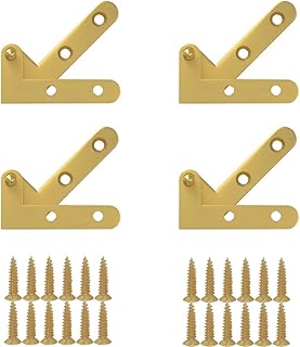 180 Degree Rotatable Door Pivot Hinges, Pivot Hinges Cabinet Rotating Hinge, Cabinet Door Hidden Hinge for Wine Cabinet Door Bookcase Door Closet Window Door Fittings 4 Pieces (L-Shape Hinge)