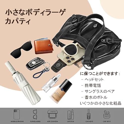 AFMKTICA Y2K 女性用トレンディパース、レザーバックル パンク ホーボー クラッチ パース バッグ レディース トップハンドル ショルダーバッグ の商品画像 5