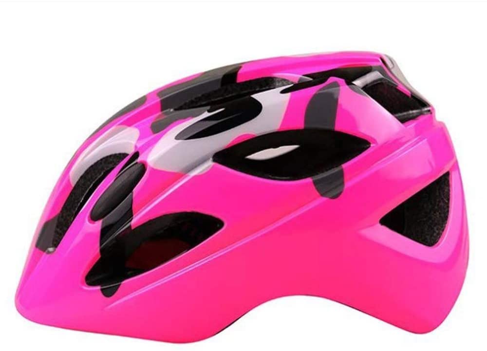 Casco de bicicleta fiable para niños, ligero y ajustable, adecuado para niños de 7 a 15 años, protección de seguridad para casco de bicicleta de niño y niña, 50 a 53 cm, rojo (color: rosa)