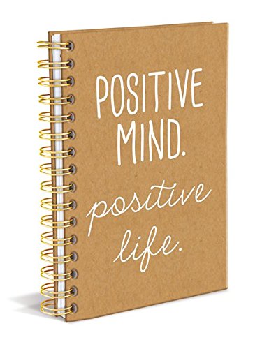 Graphique "Positive Mind Positive Life" Hard Bound Journal, 160 Ruled Pages w/ Sandstone