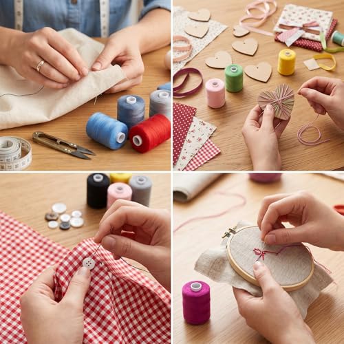 Hilo de coser poliéster 42 colores 1000 yardas miniatura 7