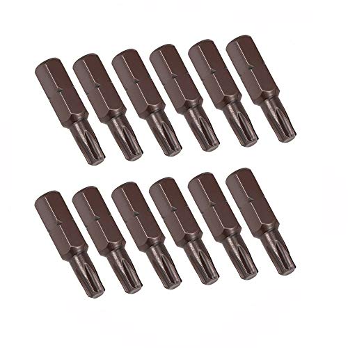 SUPERTOOL Lot de 12 embouts de tournevis Torx magnétiques à tige hexagonale 25 mm (T10) Cover