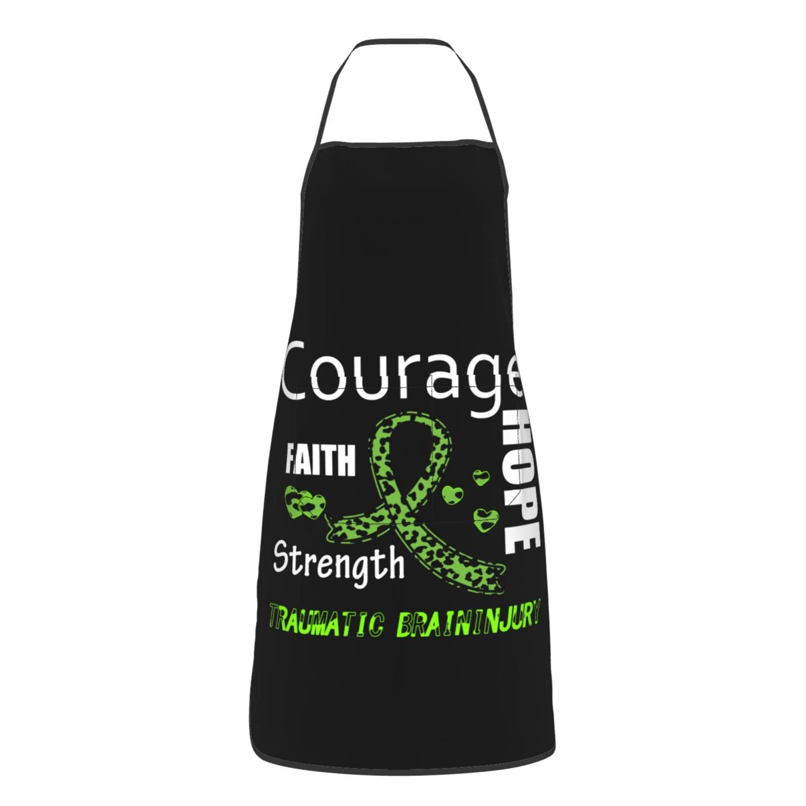 Iubbki Unisex Traumatic Brain Injury Awareness Music Note Pattern Decor Apron With Pocket, Kitchen Cooking Grilling Party Aprons Gifts For Men Woman Chef