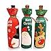 Produktbild MMTX Weihnachten Deko, 3 Stücke Weihnachtsmann Rotwein Flaschenabdeckung Taschen Schöne Weihnachten Rotwein Kordelzug Vlies Tasche Tisch Abendessen Dekoration Home Party Hause Weihnachten Dekore