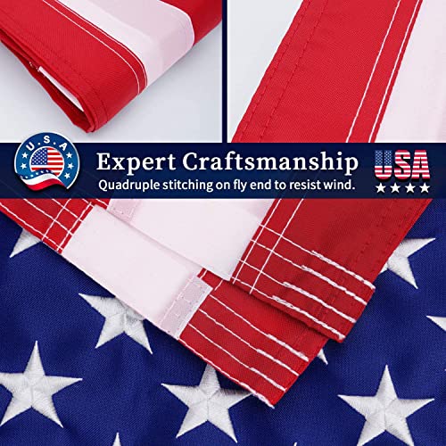 American Flag 3X5 Ft 210D For Outside 100% In Usa Most Durable, Heavy Duty, Luxury Embroidered Star With Brightly Colored Brass Grommets Premium Us Flag (3X5 Ft) #TOP2