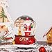 Christmas Snow Globes Glitter Water Globe Musical Snow Globe Decoration Plays We Wish You a Merry Christmas, Cute Santa & Bear for Xmas Decor for Holiday