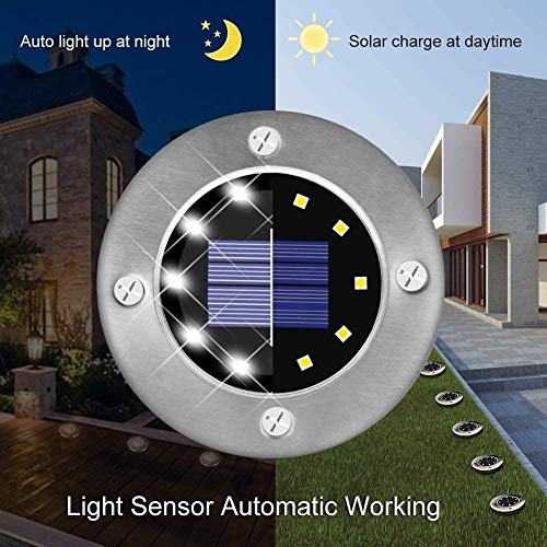 image for DUUDO Solar Ground Light, Newest 10 LED Garden Pathway Outdoor Waterpr
