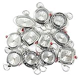 Mix Geneva Elite Watch Faces for Beading (5 PCs), Loops and Battery Included (Silver)