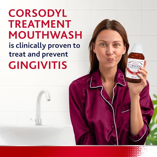 Corsodyl Prevents gum disease & Bleeding Gum Treatment, Medicated Antibacterial Mouthwash, Original Alcohol Free, 300 ml - Image 2
