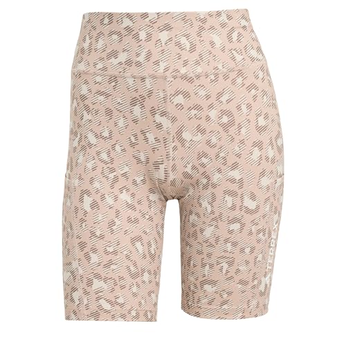 adidas Donna Terrex Multi 8inch Printed Tight Shorts, Wonder Alumina/Wonder Taupe/Trace Brown, S