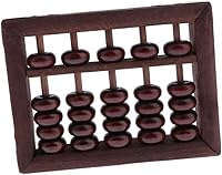 Vista 5 de Herramienta de cálculo de ábaco de madera vintage con caja