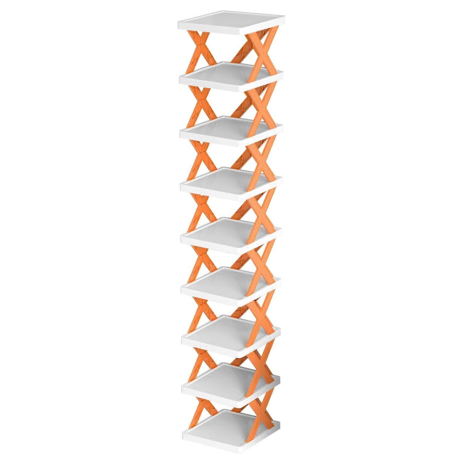 Scarpiera Grande Capacità di Carico e Facile da Pulire Pieghevole in Pp a 9 Livelli Organizer per Scarpe Verticale Salvaspazio per Casa e Ingresso