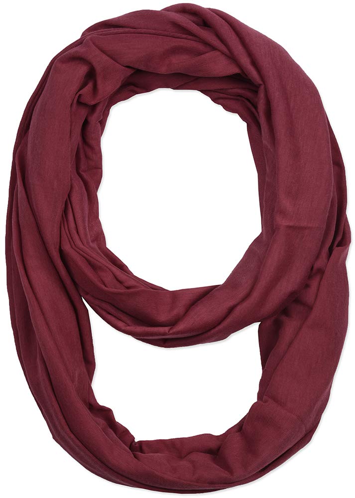 corciova Crimson Glory Soft Girl Women Infinity Wrap Stretchy Jersey Knit Sleep Head Circle Scarf Continuou Loop Light Weight