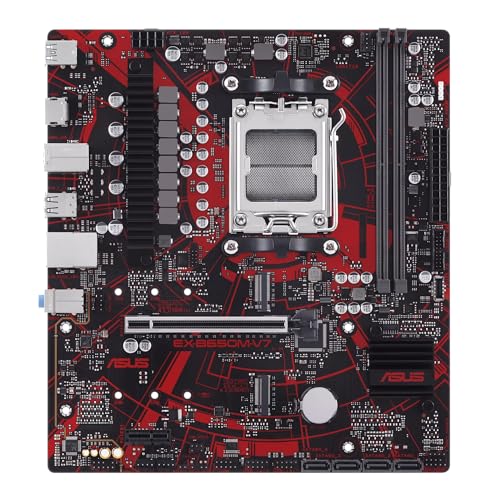 ASUS EX-B650M-V7 AMD B650 Micro-ATX Motherboard with DDR5, PCIe 5.0 M.2 Support, Realtek 2.5Gb Ethernet, HDMI, SATA 6 Gbps, Rear USB 3.2 Gen 2 Ports, Front USB 3.2 Gen 1 Type C