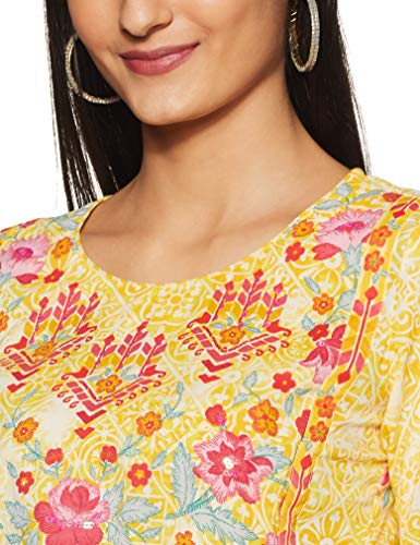 Image of BIBA Women's Cotton Straight Fit Printed Kurta