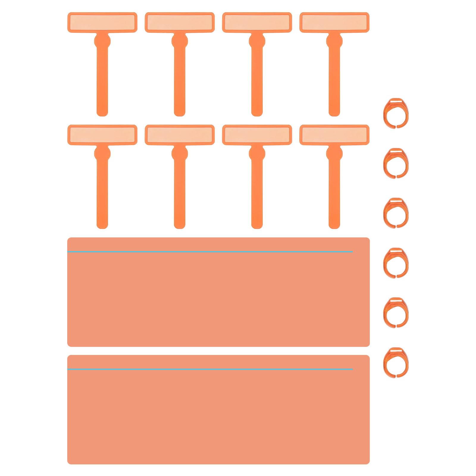 PATIKIL 10Pcs Guided Reading Strips Colorful Text Overlays Reading Bookmark with Finger Rings for Children Classroom Teacher Orange