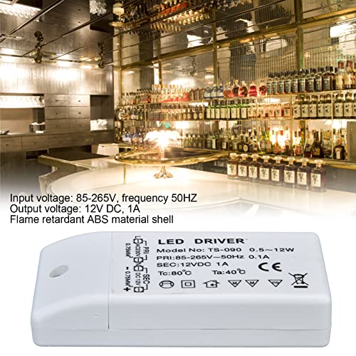 Image of 12W Dimmable LED Driver, 12V DC Power Supply for LED Strip Lights, with Overcurrent for Home Decoration