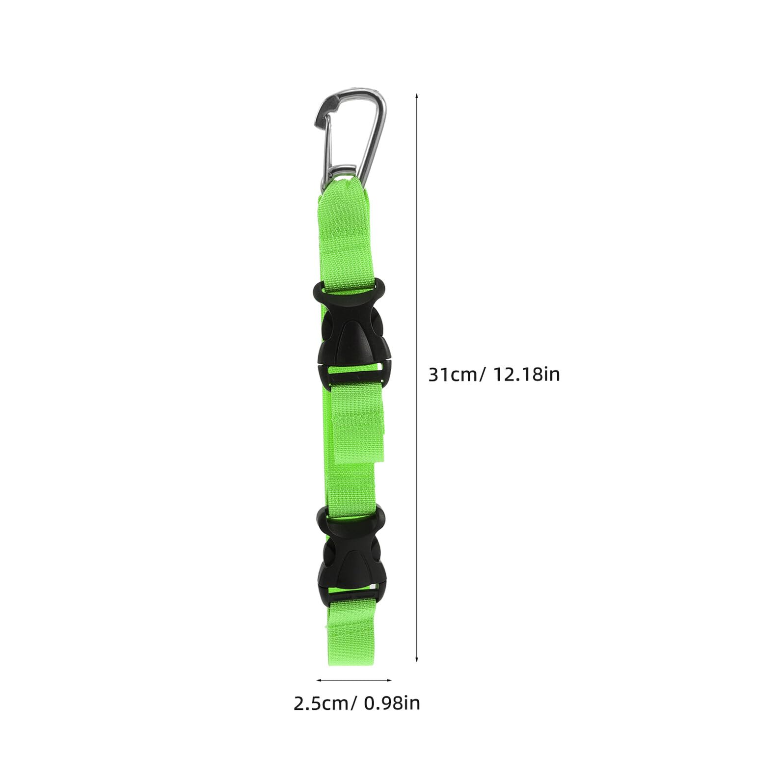 Clip Porta Pinne Subacquee con Cordino Verde a Sgancio Rapido, Cinghia Regolabile per Attrezzatura Immersione, Accessorio Compatibile per Maschera e Pinne, per Sport Acquatici
