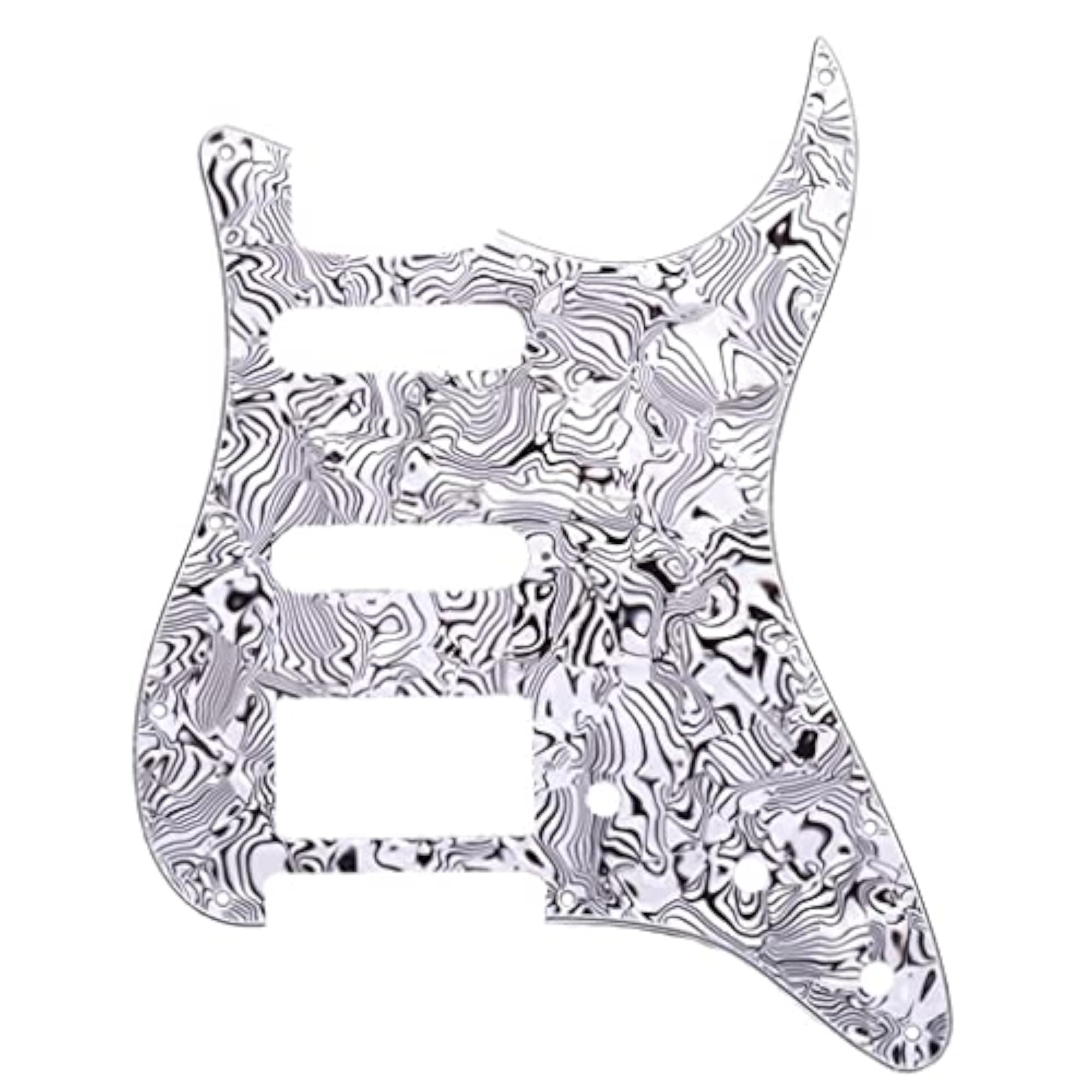SSH Guitar Pickguard Scratch Plate for ST SQ Guitar, Black White