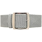 DaLuca Braided Nylon Perlon Watch Strap - Grey (Polished Buckle) : 22mm