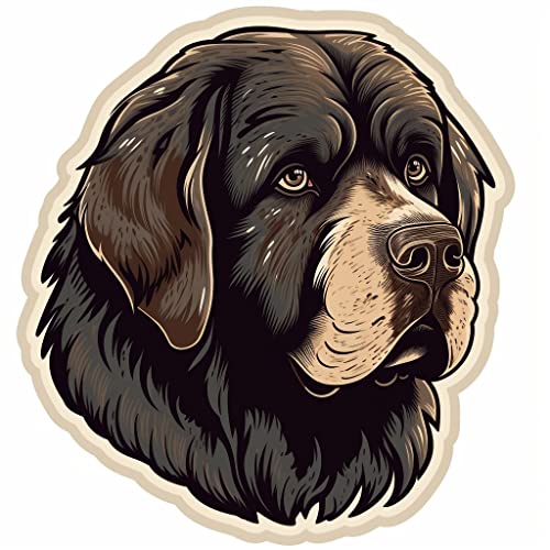 Image of Yoonek Graphics Newfoundland Dog Vinyl Decal Sticker for Car, Laptop, Tumbler, More. #009677-4 inch