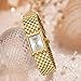 BOFAN Gold Watches for Women Luxury Ladies Quartz Wrist Watch with Stainless Steel Bracelet,Waterproof,Casual Fashion Square Silver Dial.Band Adjustment Tool Included