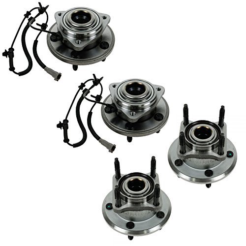 Image of TRQ Front and Rear Wheel Bearing and Hub Assembly Set 4 Piece Compatible with 2005-2010 Jeep Grand Cherokee 2006-2010 Commander