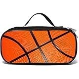 Rovozar バスケットボール ペンホルダー 大容量 ペンバッグ コンパートメントジッパーポーチ付き レディース メンズ