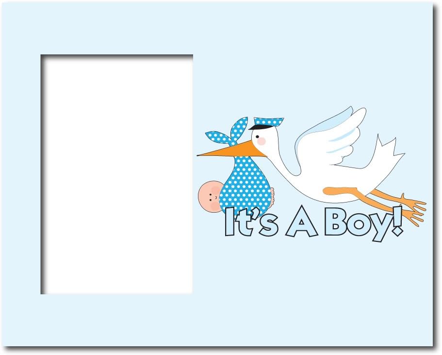 VictoryStore Gift Frame - New Baby Boy Picture Frame #1 - It's a Boy! Blue Stork - Holds 4 inches X 6 inches Picture
