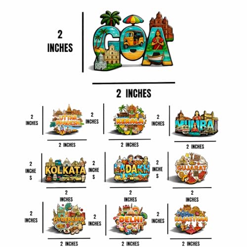 Image of Souvenir Fridge Magnet Pack of 10 | Collectible Travel Magnets | High-Power Magnet for Refrigerator, Almirah & Office Decor (Cities)