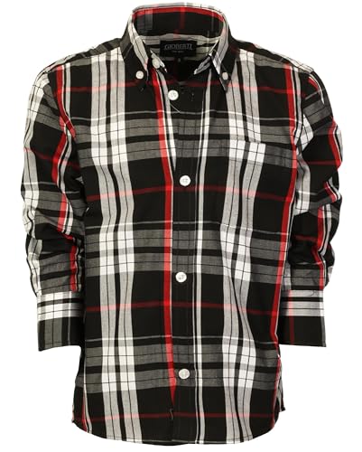 Image of Gioberti Boys Long Sleeve Button Down Plaid Checked Shirt