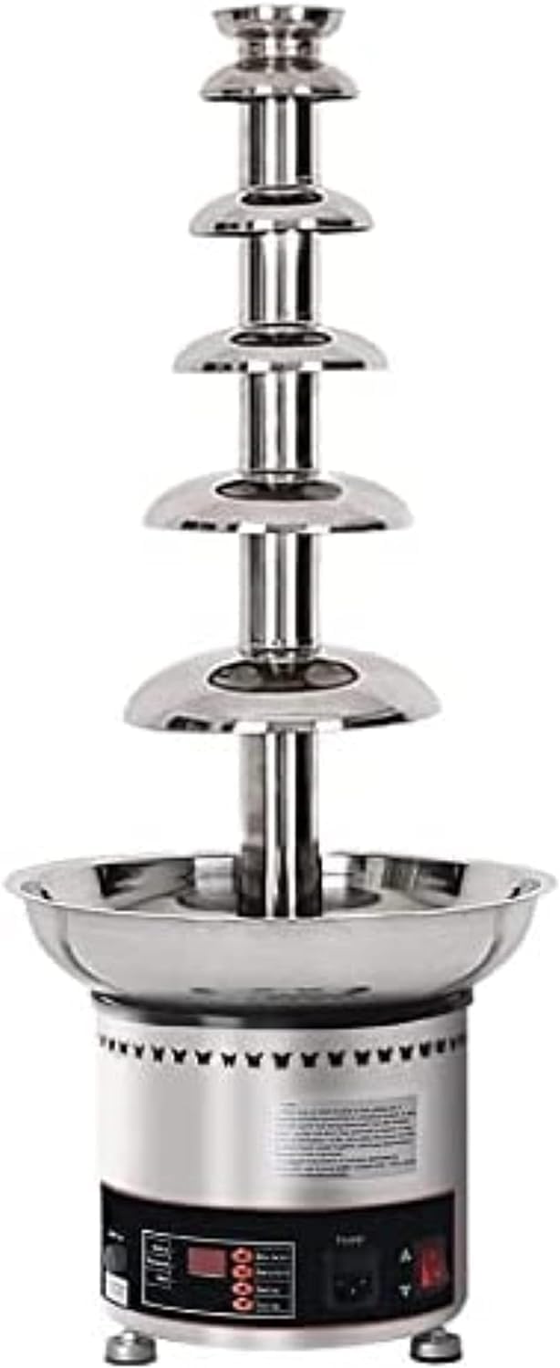 asdchZen Chocolate Fondue Fountain, 6 Tiers Commercial Chocolate Fountain Fondue/Automatic Chocolate Melter Warmer Heater, 30-150℃ Adjustable Sauce Melting Pot For Party Wedding B