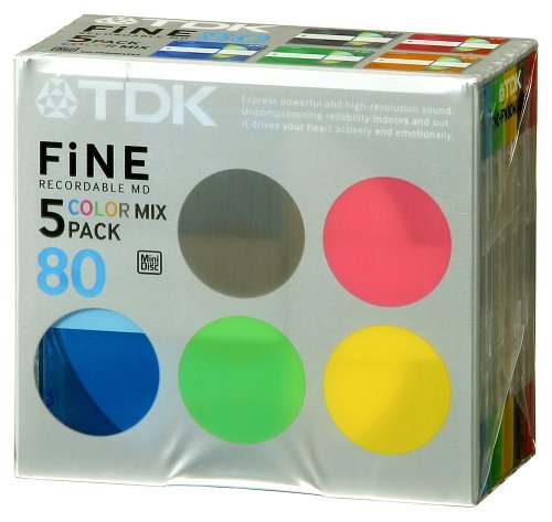 Amazon | TDK MD〈FINE〉80分 カラーミックス 5枚パック [MD-FN80MAX5A