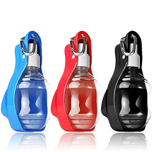 Flexzion Portable Dog Water Bottle Dispenser, Pet Water Bottle With Hanging Buckle And Foldable Travel Water Bowl For Dogs, Puppies, Cats, Rabbits, And Small Pets (Red) #TOP6