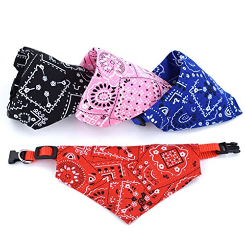 Skydume SKD0456 Snadulor 4 Pcs Cotton Dog Bandana Comfortable Dogs Bibs Scarf Reversible Adjustable Dog Bandana Square Dog Kerchief thumb #8