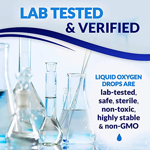 Dexterity Health Liquid Oxygen Drops 4 oz Dropper-Top Bottle, Oxygen Boost Energy Supplement, Highly Stable, 100% Sterile, Safe and PH Balanced, Easy-to-Use, All-Natural, Non-GMO, Made in the USA