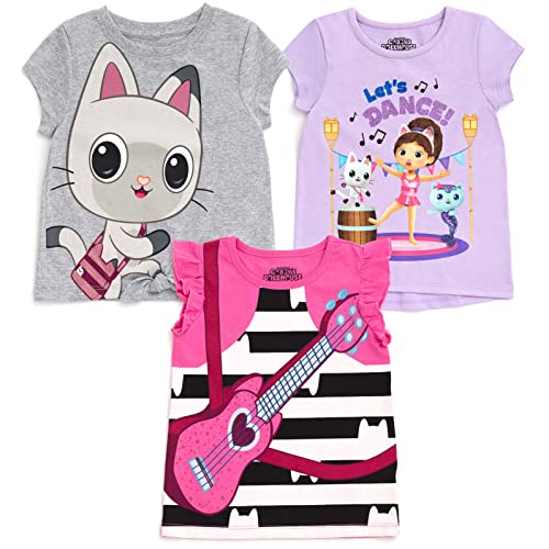 DREAMWORKS GABBY'S DOLLHOUSE Pandy Paws Mercat Girls 3 Pack T-Shirts Toddler to Big Kid