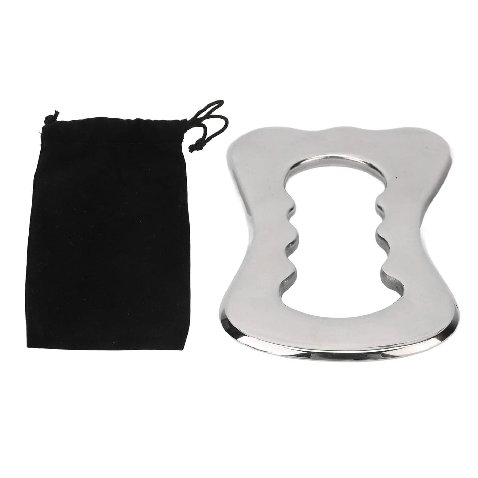 Junta Gua Sha Tabla Guasha de acero inoxidable para masaje corporal Guasha con bolsa, herramienta de masaje SPA para aliviar el dolor de fatiga, reducir las arrugas y la hinchazón Herramientas Gua Sha