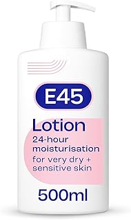 E45 Moisturising Lotion 500 ml for Dry & Sensitive Skin - Long-Lasting Hydration Protect from Dryness, Reduce Redness - Dermatological Body Moisturiser Lotion - Body Lotion - Daily Moisturiser