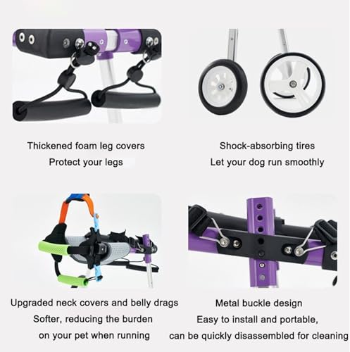 Silla de ruedas para perros con parálisis ajustable talla XS 5