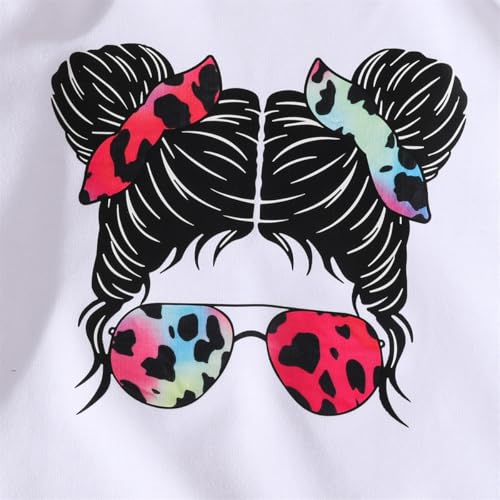 Image of OLMRJKD Kids Toddler Girls Clothes Figure Graphic Drop Shoulder Top Pullover Spotted Print Pants Fall Winter Outfit Set