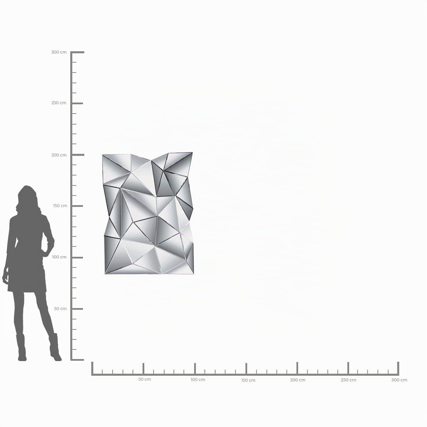 Kare Design specchio Prisma,argento, 120x80x10cm, grande, rettangolare, triangolini a specchio