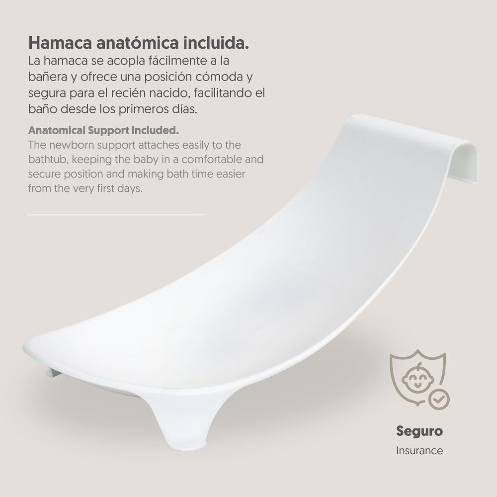 Interbaby Bañera Bebé Cambiador Plegable Patas, Ruedas, Hamaca (Dino) | Bañera con cambiador 2 en 1, hamaca anatómica extraíble, patas antideslizantes, altura ergonómica, portátil