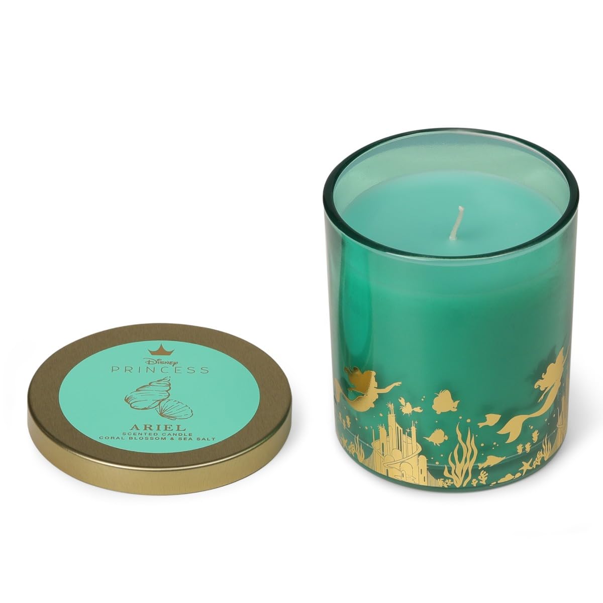 Disney Princess Vela inspirada en Ariel, aroma de flor de coral y sal marina, 213 g (1 mecha) - DISPRC002N